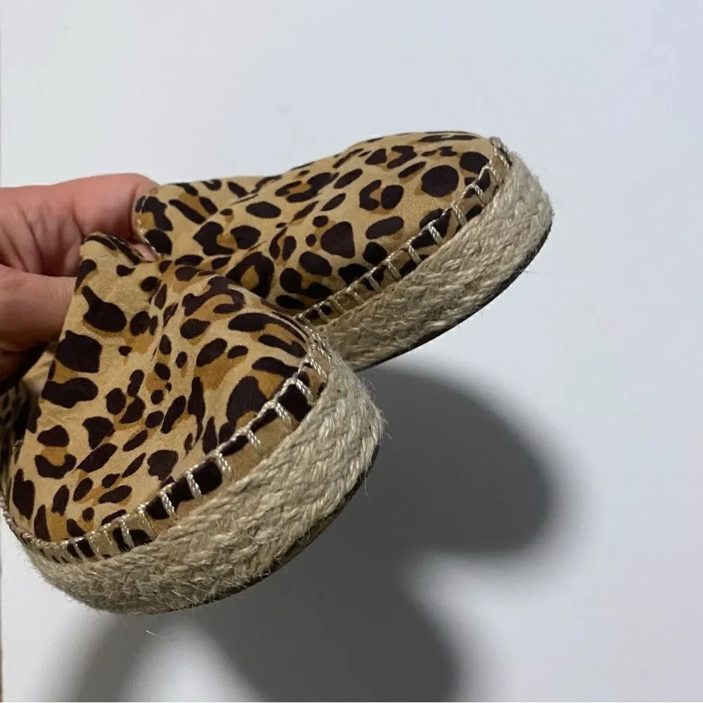 Dr. Scholl's Find Me Loafer Comfort slip on shoes leopard print espadrilles 8.5